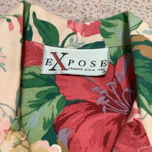 Expose Vintage 90s Grandmacore Granny Pink Floral Patchwork Vest Size Medium - Picture 9 of 13